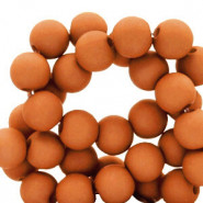 Acryl kralen mat rond 6mm Rusty orange